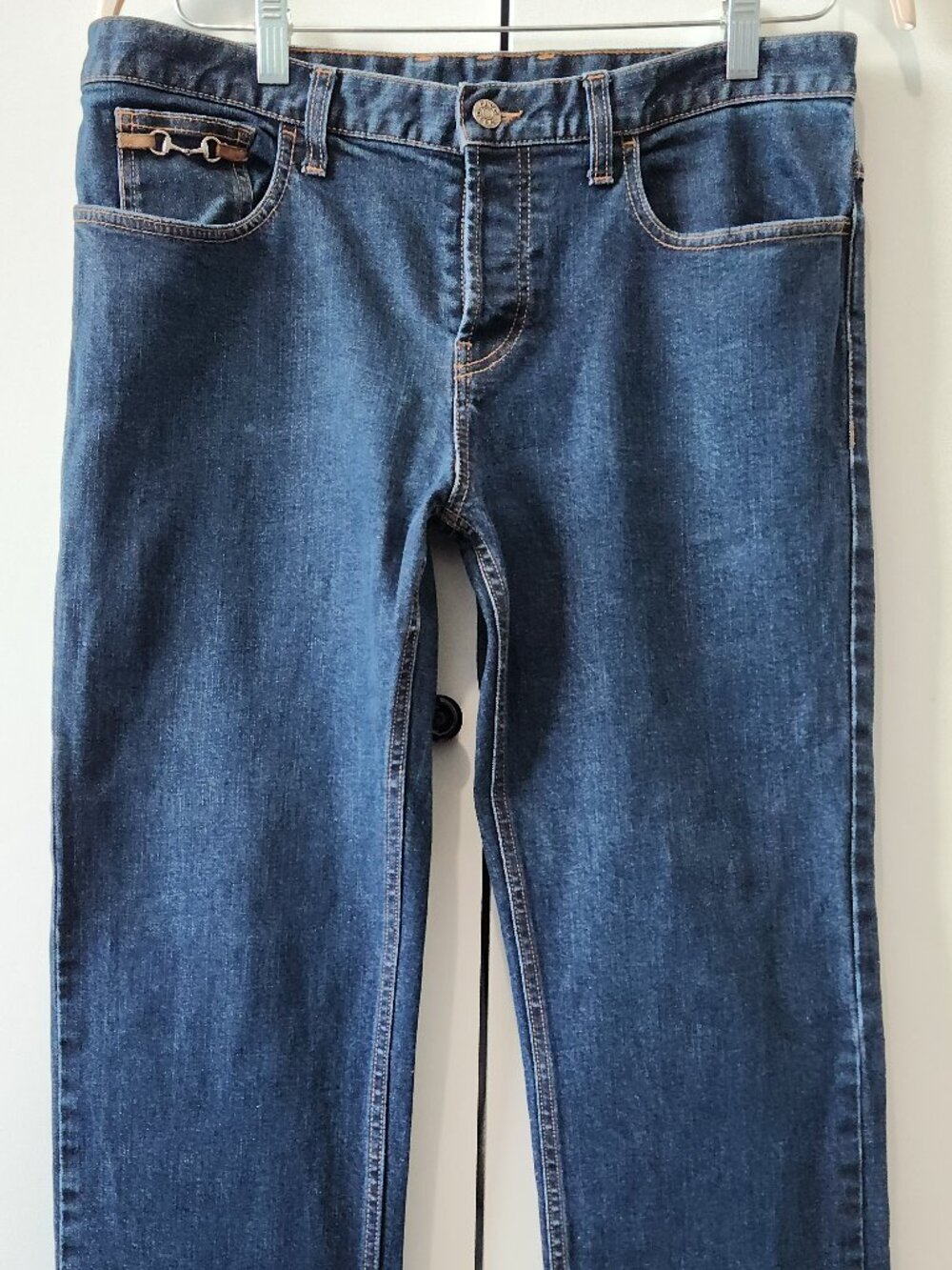 Gucci Denim Blue Jeans Women’s Size 18 US Straight Button Up Made In Italy - Picture 5 of 16